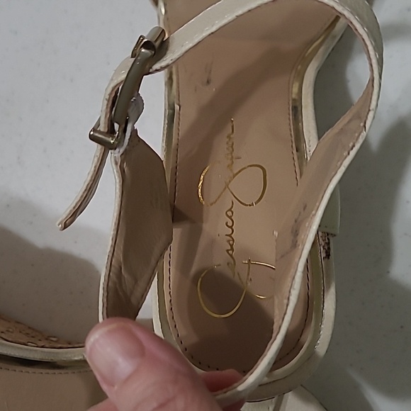 Jessica Simpson cork & cream platform sandals size 11 - Picture 5 of 16